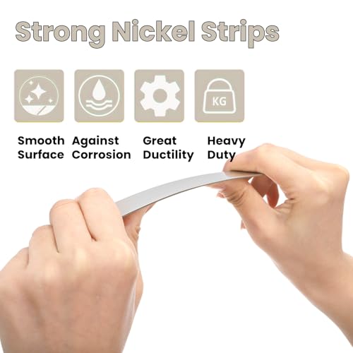 Image of Tlence 8 Pack Pure Nickel Strips, 0.04 x 1 x 6 Inches Anode Plating Sheets, Nickel Soldering Tabs for Electroplating and DIY Plating Experiment, 99.6% Purity