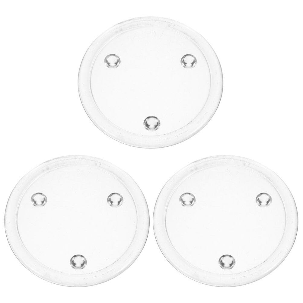 3Pcs Clear Glass Candle Plates, 5 Inches Round Candle Holder Tray Pillar Candle Tray Decorative Candle Plates Glass Coaster Desktop Centerpiece Home Decorations
