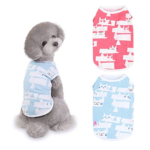 YAODHAOD Chemises pour Chiens T-Shirt Confortable pour Animaux de Compagnie sans Manches Étiquette Hawaïenne Vêtements Cool Léger Doux Extensible Chat Chien Chemises de Protection Solaire (M) Cover
