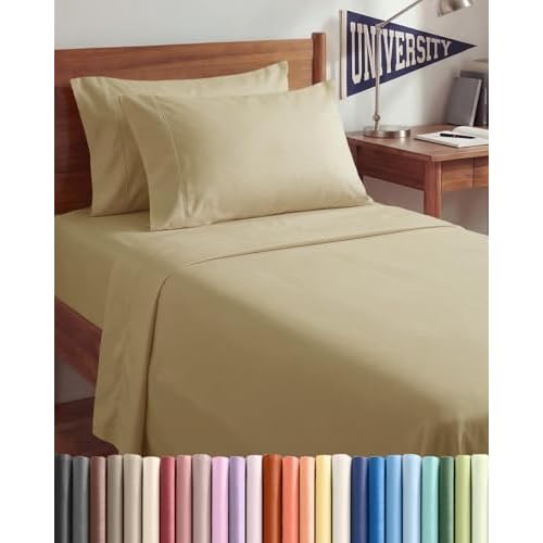 Twin XL 4 Piece Sheet Set - Comfy Breathable & Cooling - Ultra Soft Hotel Luxury Bedding Set w/ 8-16 Inch Deep Pockets - 1 Flat & 1 Fitted Sheet & 2 Pillowcases - Wrinkle Free and Easy Care