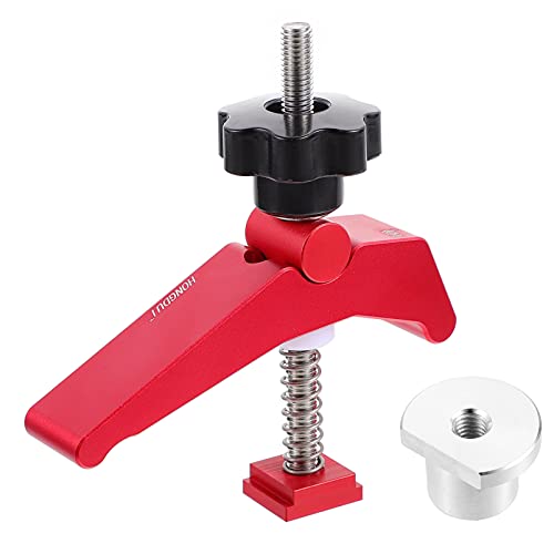Gadpiparty Platen Diy Hold down Clamp Retainer Woodworking Hand Tool T- Track Clamp Quick- Release Toggle Tools Diy Wooden Hold down Clamps T-track Clamp Handle Aluminum Alloy Briquetting