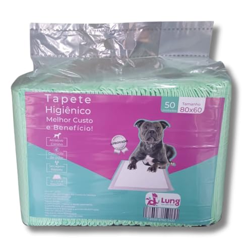 Tapete Higiênico Fralda Absorvente 80X60cm 50 Unidades Econômico p/ Cachorro Pet Envio Imediato