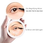 Compact Mirror with LED Light,1x/10x Magnifying Rechargeable Mirror,3.5in, Dimmable Travel Mirror for Purse,Pocket,Handheld 2-Sided Makeup Mirror - Image 2