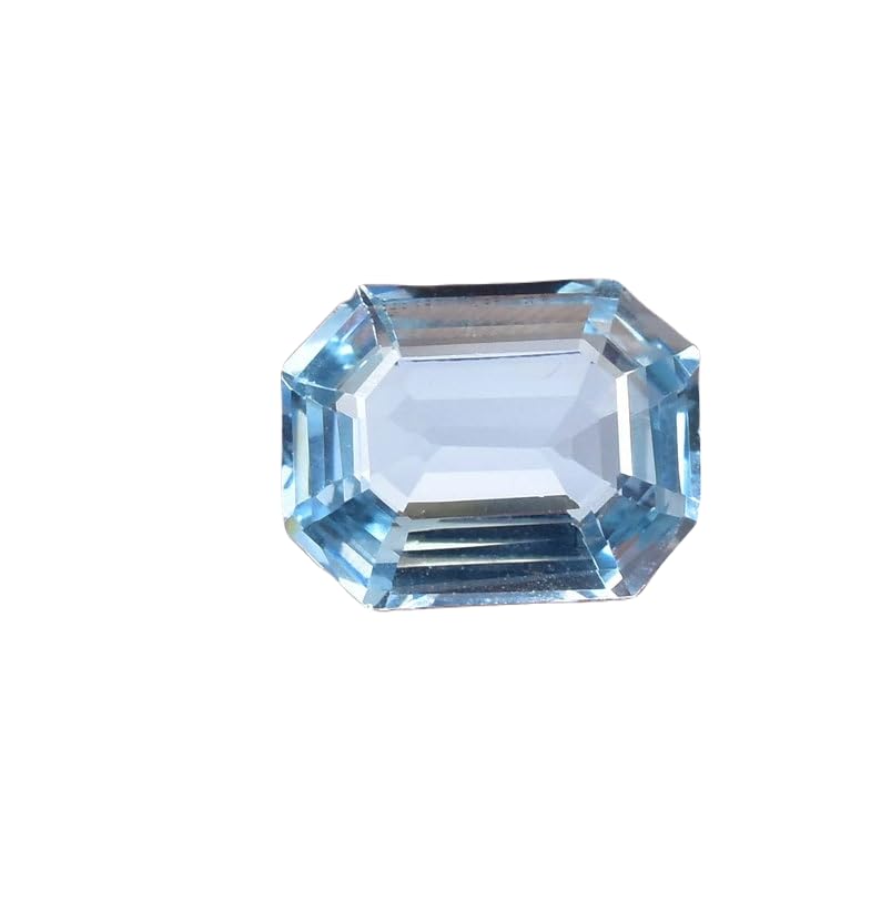 Aigue-marine véritable taillée en émeraude 16x13mm, gemme de prestige GH_NAT_10330