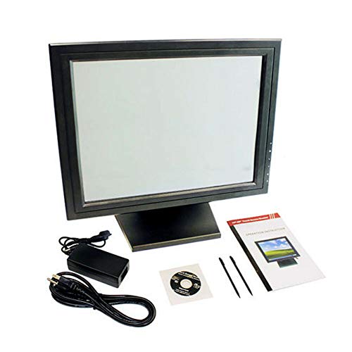 Monitor de efectivo Yunrux de 15 pulgadas, pantalla táctil, monitor USB POS LCD, monitor de pantalla táctil de 170 grados, para sistema de caja registradora con soporte de 1024 x 768, VGA