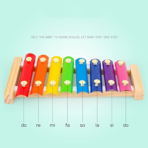 Ruitasa Colorful 8 Tones Hand Knock Musical Instrument Xylophone Knock Instruments Toy Baby Instrument Mallet Children Toy Music Enlightenment Gifts For Children #TOP1