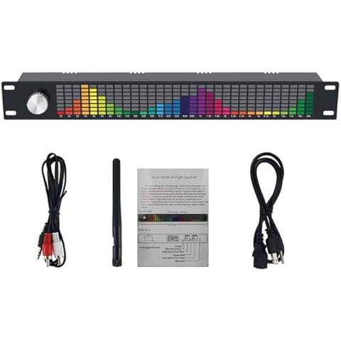 Digital Equalizer, Audio Spectrum Analyzer, Dual Channel 15-Band Equalizer Home Audio, Stereo Graphic Equalizer Digital MusicAudio Spectrum Analyzer, Stereo Equalizer Real Time Frequency Level Display Cover
