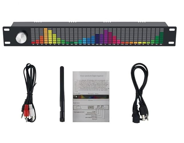 Digital Equalizer, Audio Spectrum Analyzer, Dual Channel 15-Band Equalizer Home Audio, Stereo Graphic Equalizer Digital MusicAudio Spectrum Analyzer, Stereo Equalizer Real Time Frequency Level Display