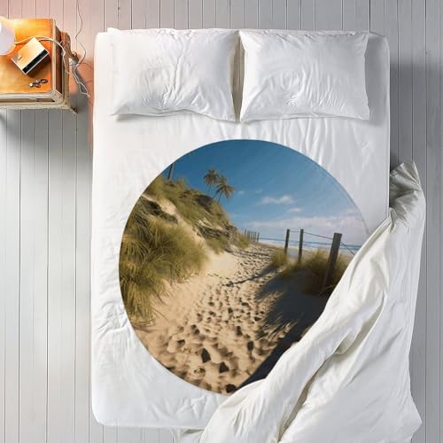 Couverture plage ronde 152cm déco salon et tapis méditation - 7