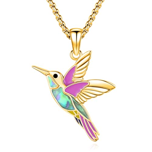 Eusense Animals Jewelry Hummingbird Black Cat Necklace 925 Sterling Silver Wiccan Mushroom Owl Cat Pendants Necklace for Women Men