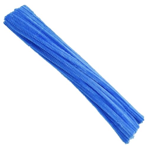 Image of Craft Pipe Cleaner 12 inch: Light Blue Color : 100pcs : for HobbyCrafts, Scrapbooking, DIY Accessory