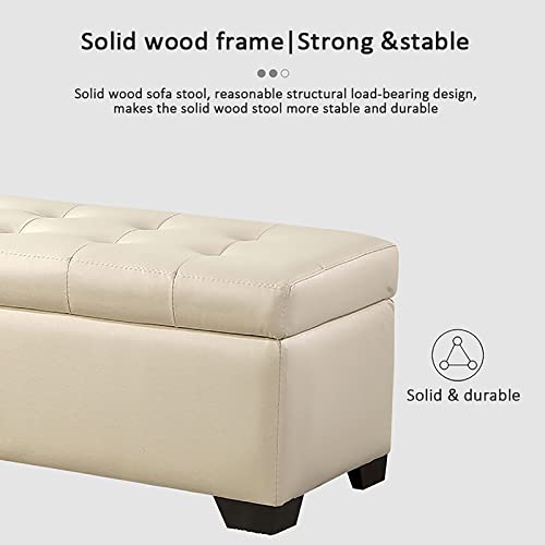 Reposapiés banco de almacenamiento rectangular 100 cm para sala de estar 7