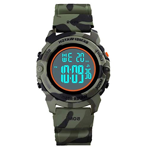 Relógio Digital, Skmei, Meninos, Verde Camuflado