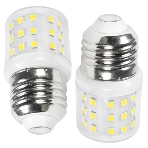 HQRP 2-Pack E26 E27 Refrigerator LED Light Bulb 4W (40W Equivalent) AC 100-130V, Color: Cool white 4250k-4750k, 450lm, Replacement for 5304511738 KEI D34L Light Bulbs Compatible with Frigidaire Fridge -  887774802272402