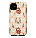 Custodia per iPhone 11 Ferro Di Cavallo Bandana Piume Casale Occidentale Acquerello