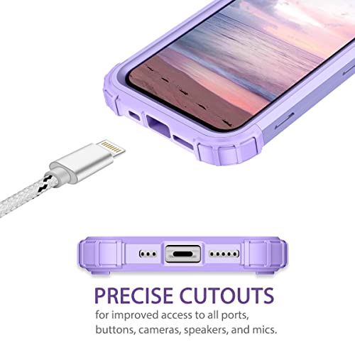 Lontect Compatible With Iphone 13 Case Glitter Sparkly Bling Shockproof Heavy Duty Hybrid Sturdy Protective Cover Case For Apple Iphone 13 Case 6.1 Inch 2021,Shiny Purple #TOP6