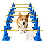 Lupar Dog Agility Course Backyard Set, Dog Agility Hurdle Cone Set with Height Adjustable Crossbar for Rehabilitation & Beginners, Dog Agility Equipment for Dog Obstacle Course - 12 Inch