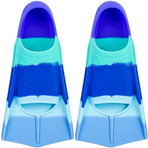 Pippia Kids Swim Training Fins, Soft Solicone Swimming Flippers, Comfortable Short Fins for Children Boys Girls and Beginners