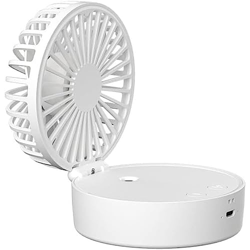 XFZJCHAP Ventilador de pie Mini Ventilador 3 en 1, rotación hacia Arriba y hacia Abajo de 110 ° Lámpara de Color humidificador hidratante de 19 ml, Ventilador Personal para Salir/Deportes silenciosos
