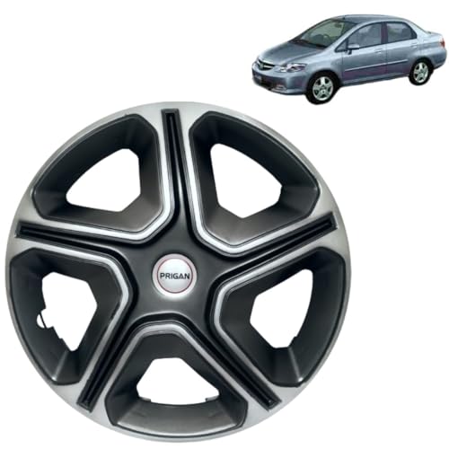 Image of Prigan City ZX Grey Silver Wheel Cover 14 inch for Honda City Zx (Set of 4 Pcs) (Press Fitting) Model Name- Nexon Grey Silver 14