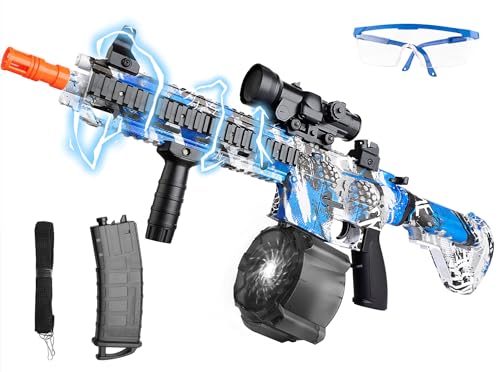 Gel Splat Blaster Automatic Electric Splat Toy with Goggles(Blue)