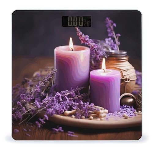 Báscula digital de baño con vidrio templado y pantalla LCD miniatura 1