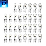 Icyfond 30Pcs 194 LED Bulb, 168 2825 W5W T10 Bulbs, 6000K Wedge COB LED, Error Free for Dome Map Door Courtesy Trunk Parking License Plate Lights(Blue)