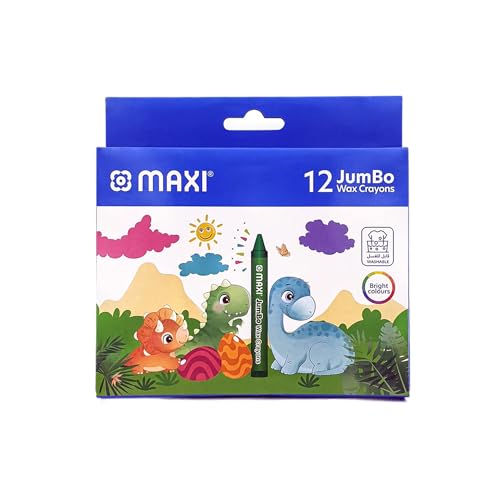 Maxi JUMBO WAX CRAYONS 12 COLOR ROUND 90MM WCR12