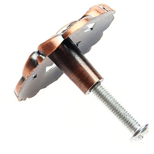 JUCACE Round Pull Knobs Handles, 12PCS Round Shape Antique Drawer Cupboard Pulls Handles Wardrobe Drawer Cabinet Door Kitchen Knobs and Handles (Red Bronzen) (Color : Red Bronzen)