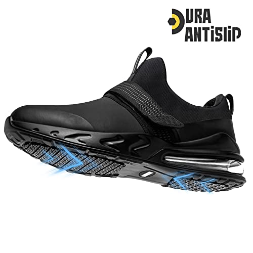 Foto von LARNMERN Kochschuhe rutschfeste Herren Arbeitsschuhe Küche Wasserfest Koch Schuhe Bequem Laufsohle Non-Slip Herren Dämpfung Luftkissen OHNE-Stahlkappe(45,Schwarz)