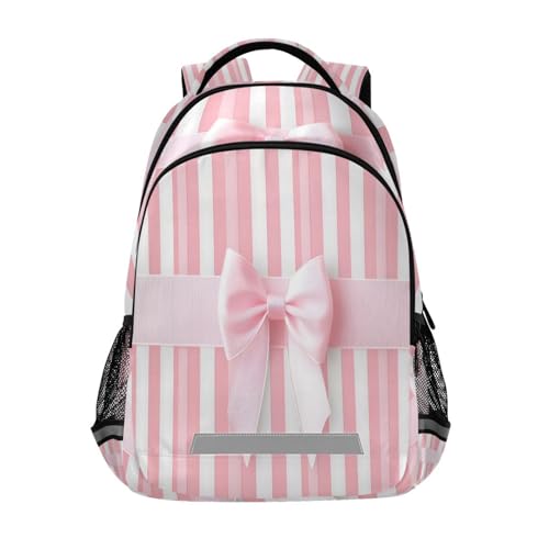 ALAZA Pink Ribbon Bow School Backpack for Girls & Boys, Kids Laptop Bookbag with Reflective Strip 17in