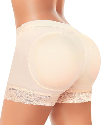 Padded Underwear for Women Butt Lifter Panties Booty Pads Butt Enhancer Lace Boyshorts Shapewear