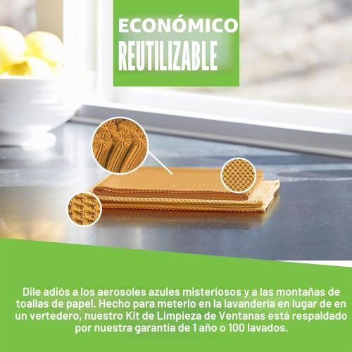 Kit de limpieza de ventanas y cristales con microfibra e-cloth sin rayas 6