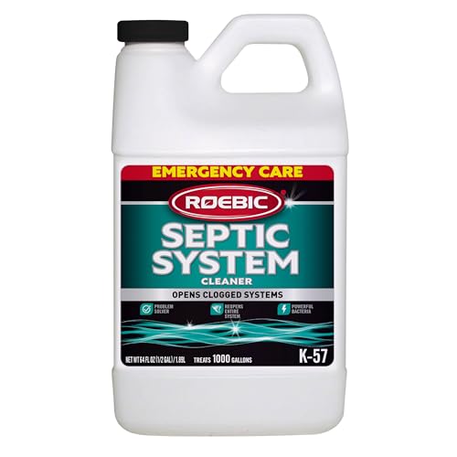 Roebic K-57-H K-57-H-3 Septic System Treatment: 1/2 Gallon, Clears Clogs, Restores Flow, Maintains Septic Systems for Optimal Performance