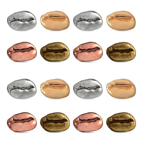 Image of SHERCHPRY 16Pcs Coffee Pins - Realistic Coffee Bean Brooch, Metal Bean Lapel Pins, Cute Cafes Work Brooches Decoration for Hat, Handbag, Clothing