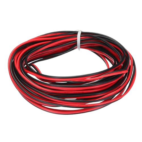 sourcing map 24 Gauge 2 Core Parallel Silicone Wire, 15Ft/4.5M Long 1.6mm Dia Red Black 24 AWG Flexible Extension Cord 300V for LED RGB Cable, Model Plane, Model Car, Electric Appliance
