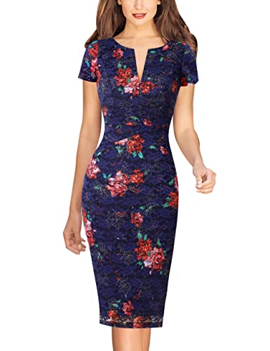 VFSHOW Womens Slim Zipper Up Business Cocktail Party Night Out Bodycon Pencil Sheath Dress