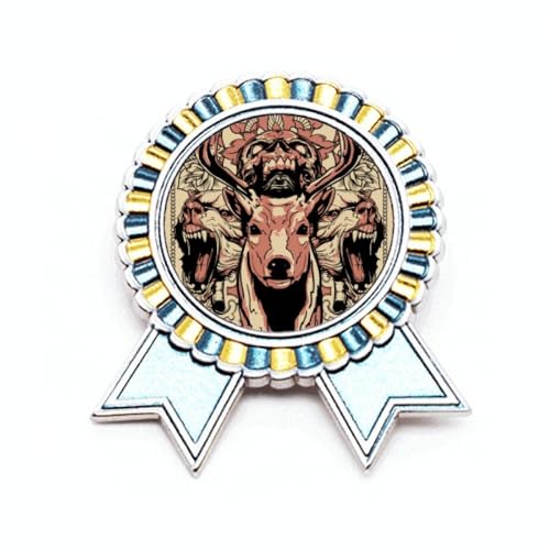 Broche cerf motif fleurs et ours en métal pour sublimer vos vestes