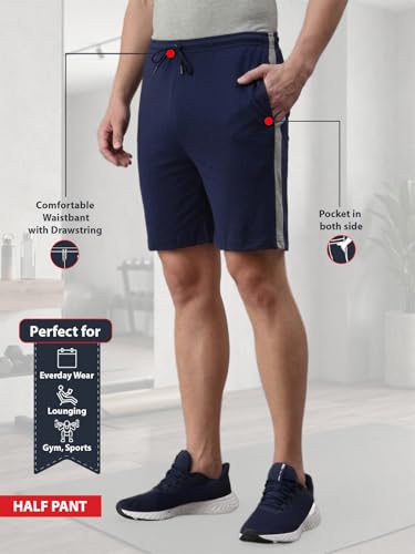 Image of Lux Cozi Men's Cotton Regular Fit Solid Shorts with Side Pockets | Shorts for Men | Pack of 1