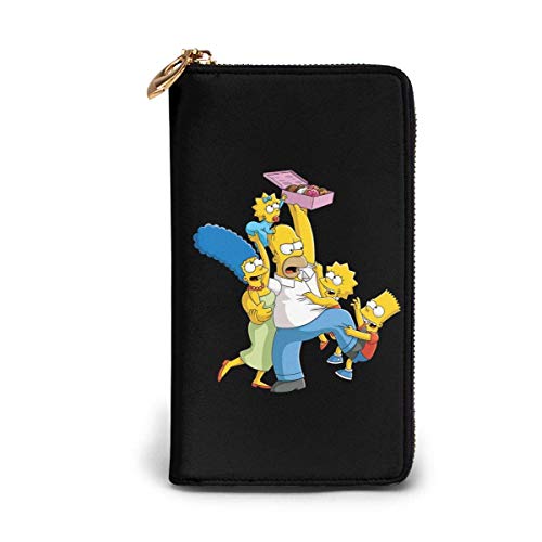 Preisvergleich Produktbild JHGFG Echtes Leder Geldbörsen mit Reißverschluss Geldbörse Reisetasche um Kartenhalter Organizer Clutch Bag Black