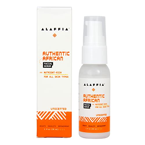 Alaffia Skin Care, Authentic African Facial Serum, Nutrient Rich Shea Butter, Argan Oil, Watermelon Seed Oil, For All Skin Types, Unscented, 1 Fl Oz #TOP1
