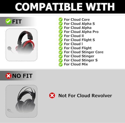 Cloud Alpha zamienne nauszniki do Kingston HyperX Cloud III/HyperX Cloud II/Cloud Alpha, do Arctis 7/Technica M50X / Logitech G Pro/Sony MDR-7506 słuchawki w stylu siateczkowym (NT/czarny)