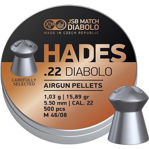 JSB Hades .22 5.50mm Pellets Tin of 500 Airgun Rifle Target 22