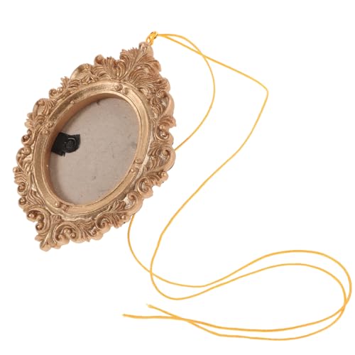 KITANDOVE Mini Marco Colgante Dorado Vintage para Fotos Decoración Árbol de Navidad Marco para Fotos Familiares Adorno Navideño Compacto y Elegante para Ambiente Festivo Casa