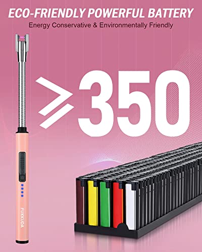 Candle Lighter Electric Arc Lighter With Usb Rechargeable Battery Plasma Flameless & Windproof Lighters Double Safety Switch (Rose Gold) #TOP3