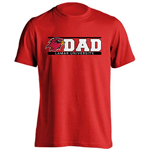 Sport Your Gear Lamar University Cardinals LU Dad Proud Parent Short Sleeve T-Shirt Red XL