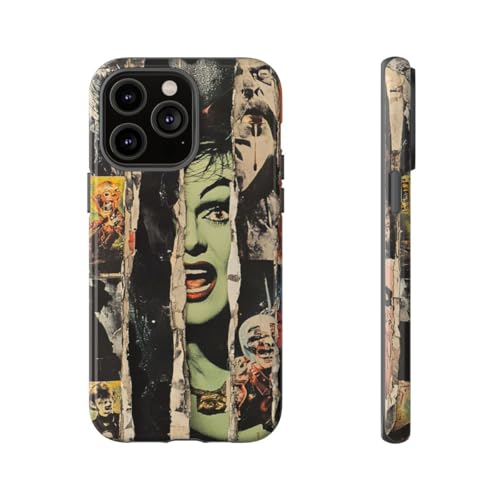 Coque collage d'horreur vintage iPhone 14 Pro Max gris pour sublimer vos photos de rue