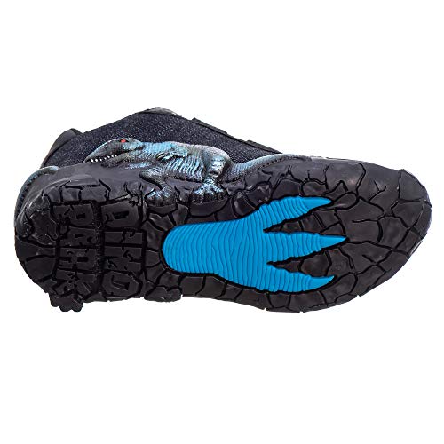 Tênis Infantil Masculino Dinossauro Alto Relevo - AS207 Cor:Azul Jeans - Preto;Tamanho:28