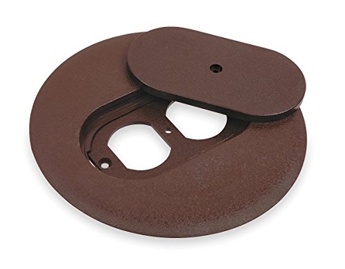 Floor Box Cover, Round, 6 In., Brown #TOP28