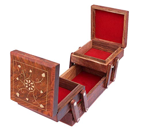 Kaka jiji Handicraft Wooden Jewellery Box for Gold ,Money Sa...